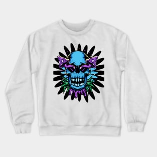 spooky floral skull Crewneck Sweatshirt